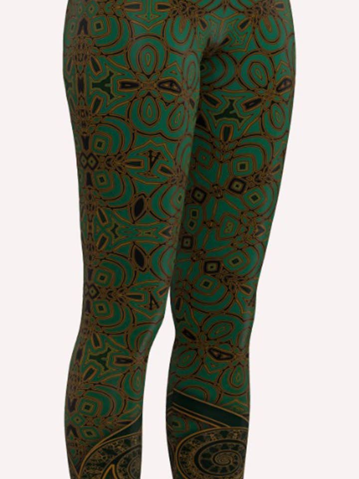 Jaisalmer Fort Dark Jade Legging Mandala Estampado por atacado de Miramaya