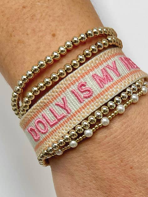Dolly Is My Hero Adjustable Woven Bracelet for wholesale by SOUTHERN FRIED DESIGN BARN