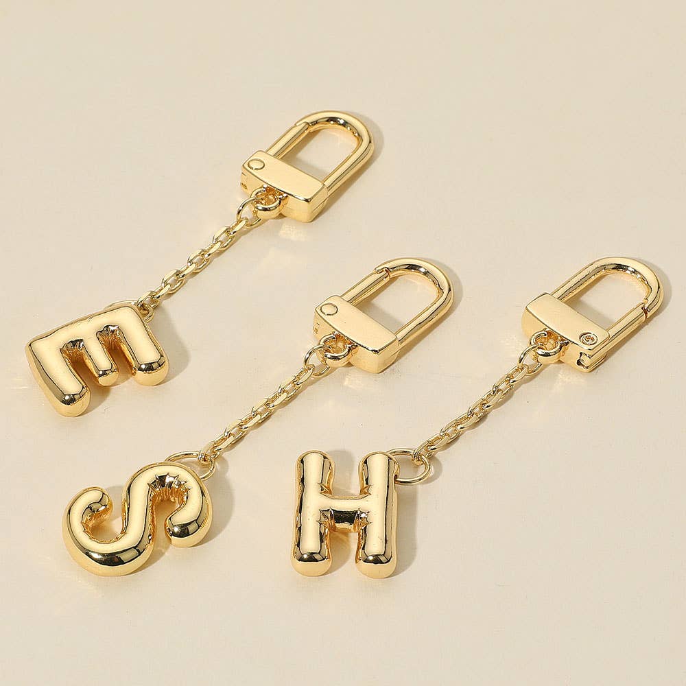 Sensibling Corp. - Wholesale Keychain - Women's - 16PCS - Gold Dipped Hypoallergenic Monogram Initial Keychain / Bag Charm2