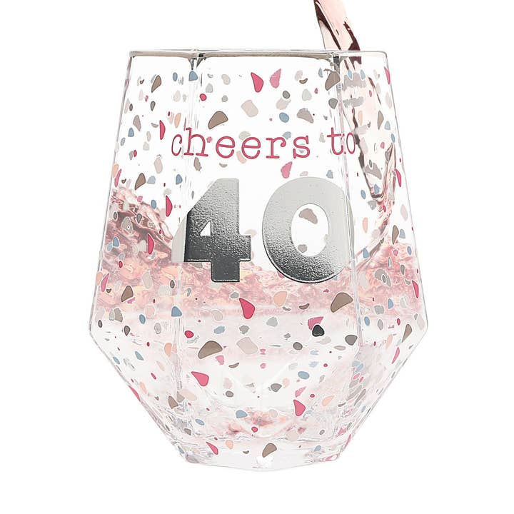 Felicidades a 40 - 16 oz Vidro Geométrico por atacado de Pavilion