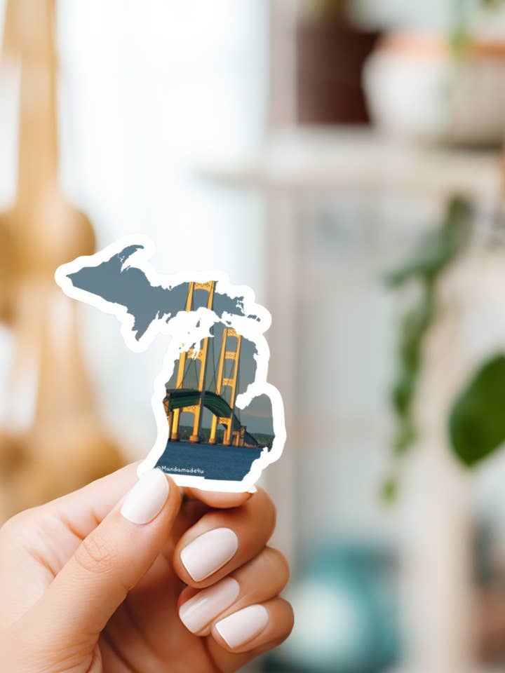 Mighty Mac Michigan Sticker for wholesale by MandaMade4u