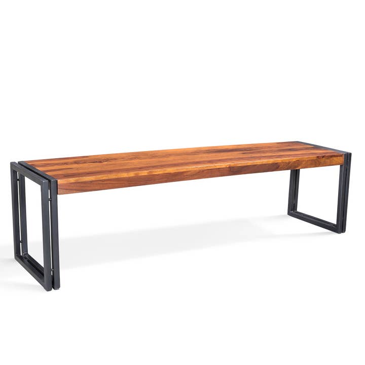 Solid Sheesham Bench With Metal Legs for wholesale by Timbergirl