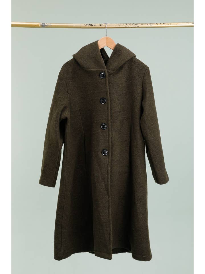 la maison des fibres naturelles - Wholesale Coat - Women's - Long plain wool coat 99320 20% Polyester - 80% Wool13