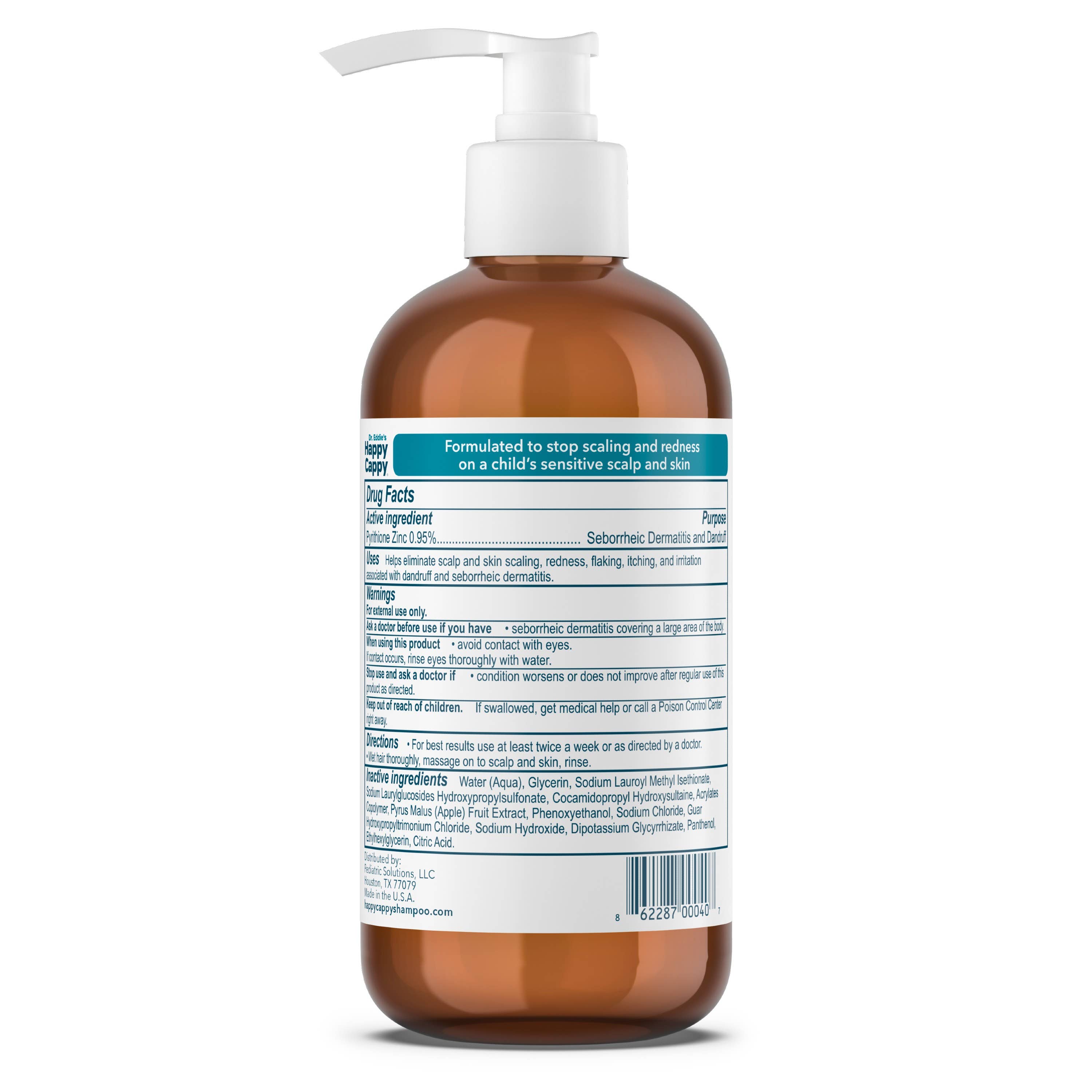Happy Cappy - Wholesale 2-in-1 Shampoo & Body Wash - Baby - Happy Cappy Dr. Eddie’s Medicated Shampoo 8 oz pump bottle10