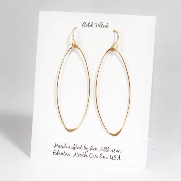Ken’s handcrafted jewelry - Wholesale Dangle Earrings - 14K Gold Filled Earrings large Ovals
