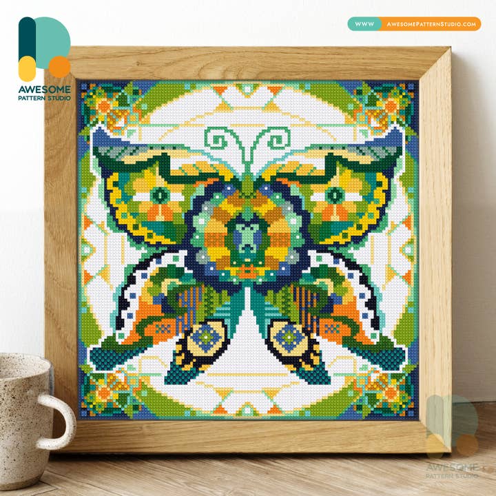 DS562-120x120 Mandala Butterfly, Diamond Painting Kit for wholesale by Awesome Pattern Studio