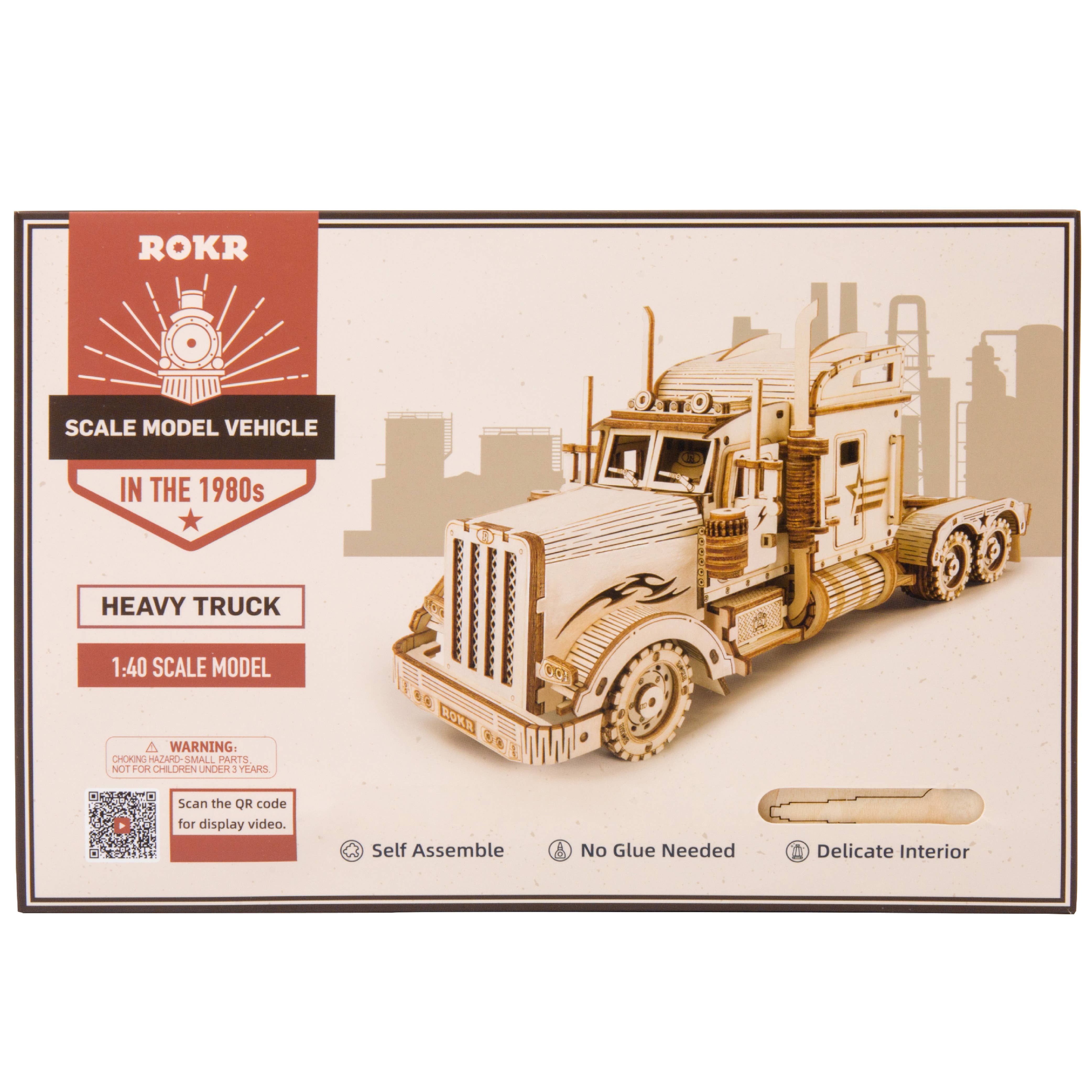 Robotime - Wholesale Puzzle - Adult - MC502 Heavy Truck ROKR Model Car Kits Wooden 3D Puzzles8