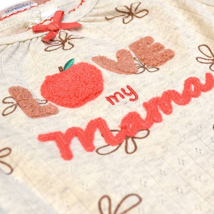 Lollipop Dreams - Wholesale Clothing Set - Baby - Set of 3 100% Cotton Love Mama Chenille Embroidery Bodysuits5