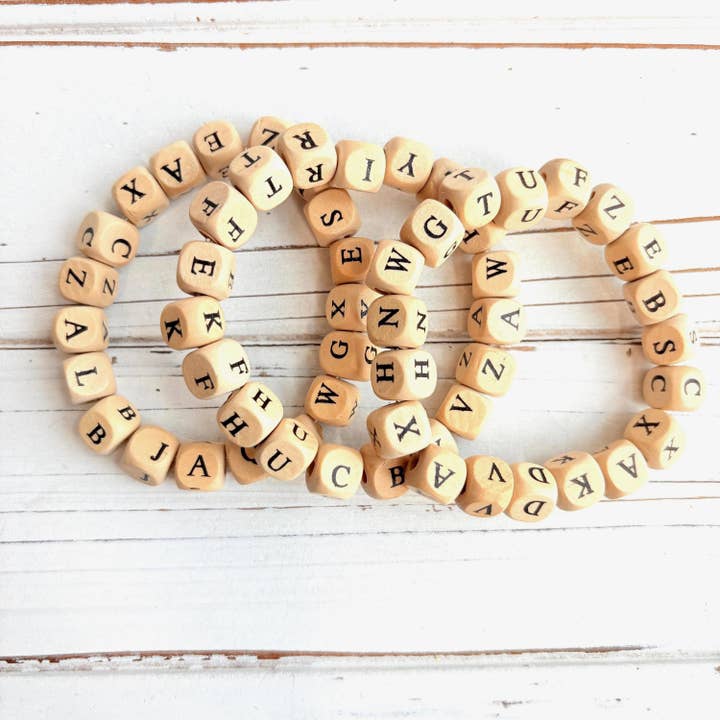 Alphabet Stretch Bracelet Set for wholesale by Lenora Dame