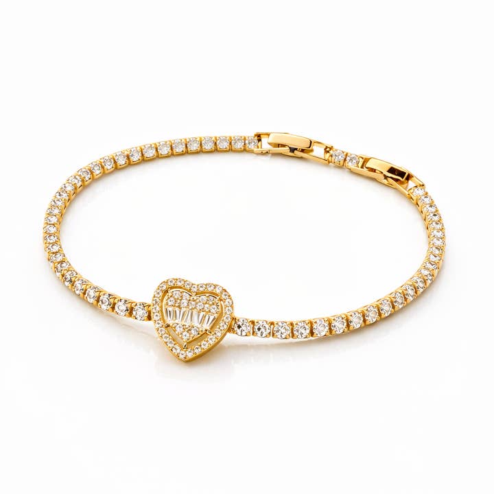 Bracelet Cœur en Acier Inoxydable – Or & Argent pour la vente par Loli