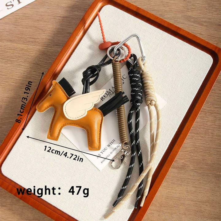 COFFEE Colorful Pegasus Keychain – Leather & Tassel_CWMM7572 for wholesale on Faire3