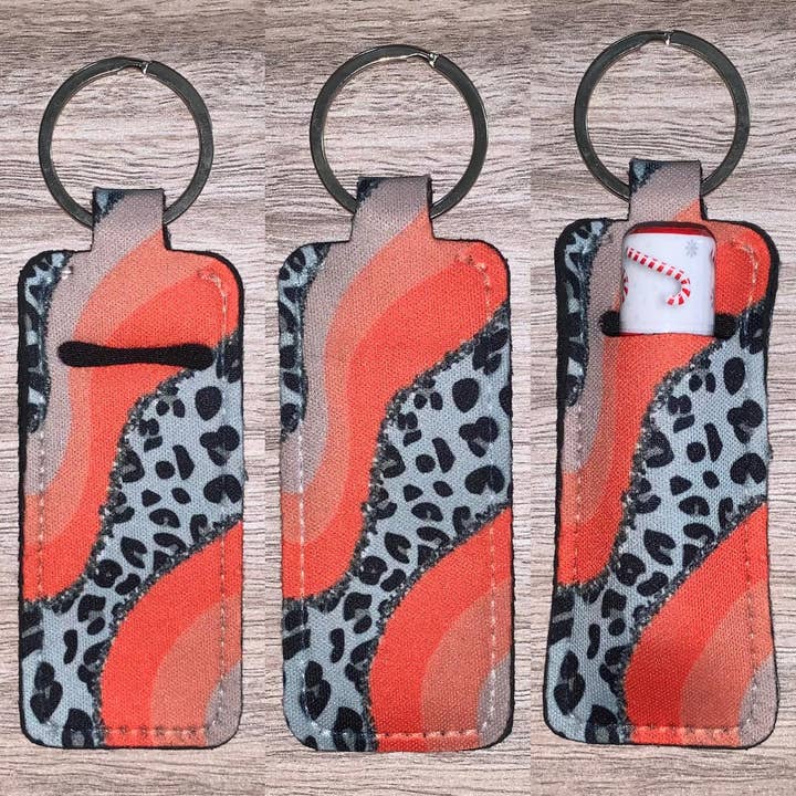 Porta-batom rosa redemoinho com estampa de vaca por atacado de Stand Tall Giraffe Crafts