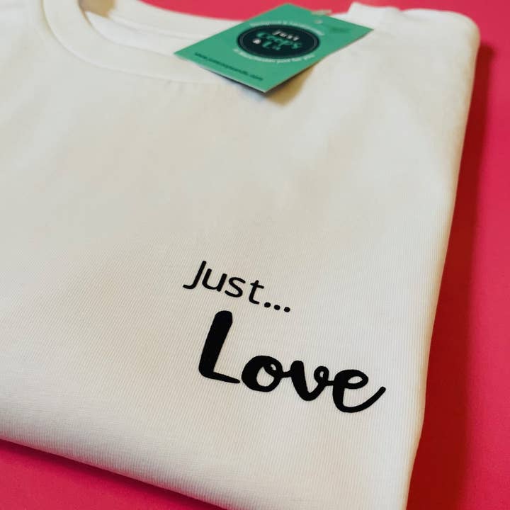 Einfach... liebe - Bio-Unisex-T-Shirt für den Großhandel von justcoopsandlu