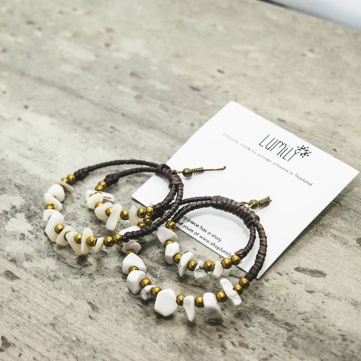 Orbit Creolen mit Edelsteinmotiv, Thailand für den Großhandel von Lumily