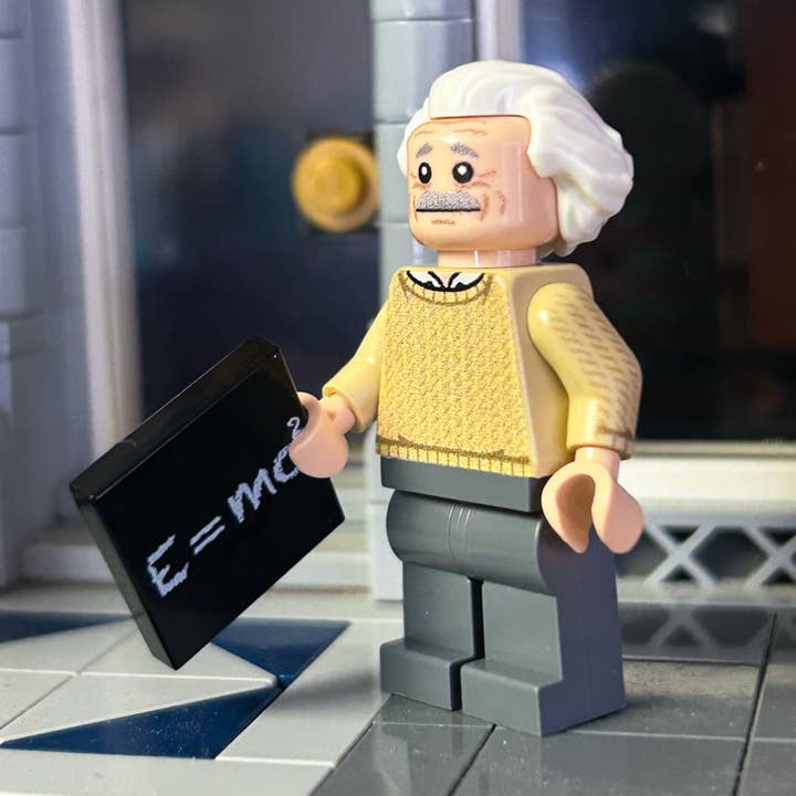 Albert Einstein Minifig made using LEGO parts - B3 Customs for wholesale by B3 Customs