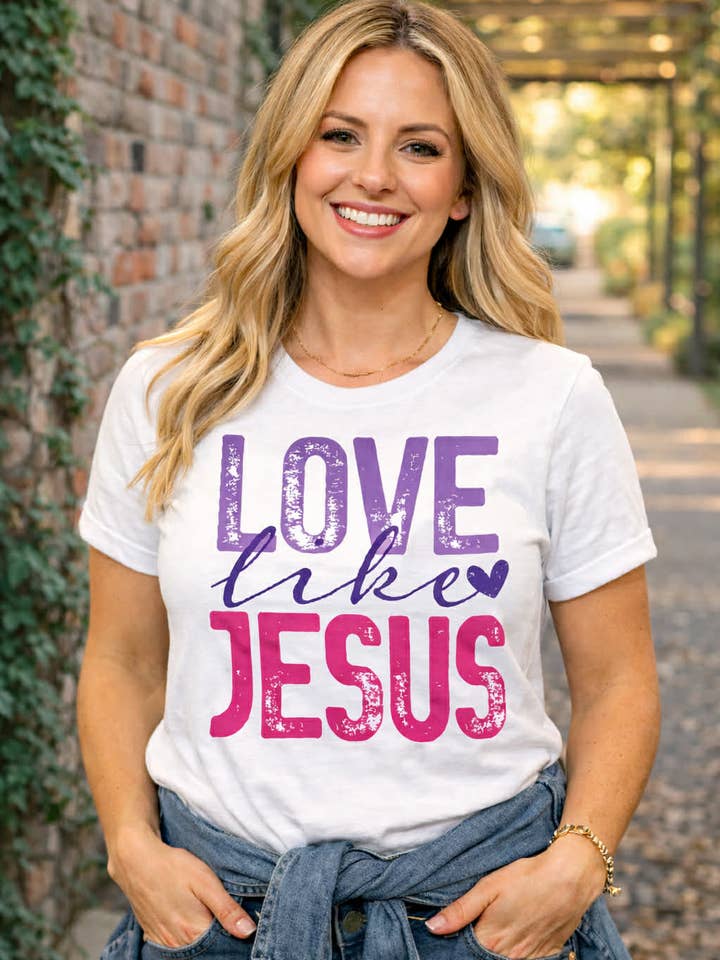 Camiseta cristiana "Ama como Jesús" | Camiseta basada en la fe para venta al por mayor de Leighton Allan Wholesale