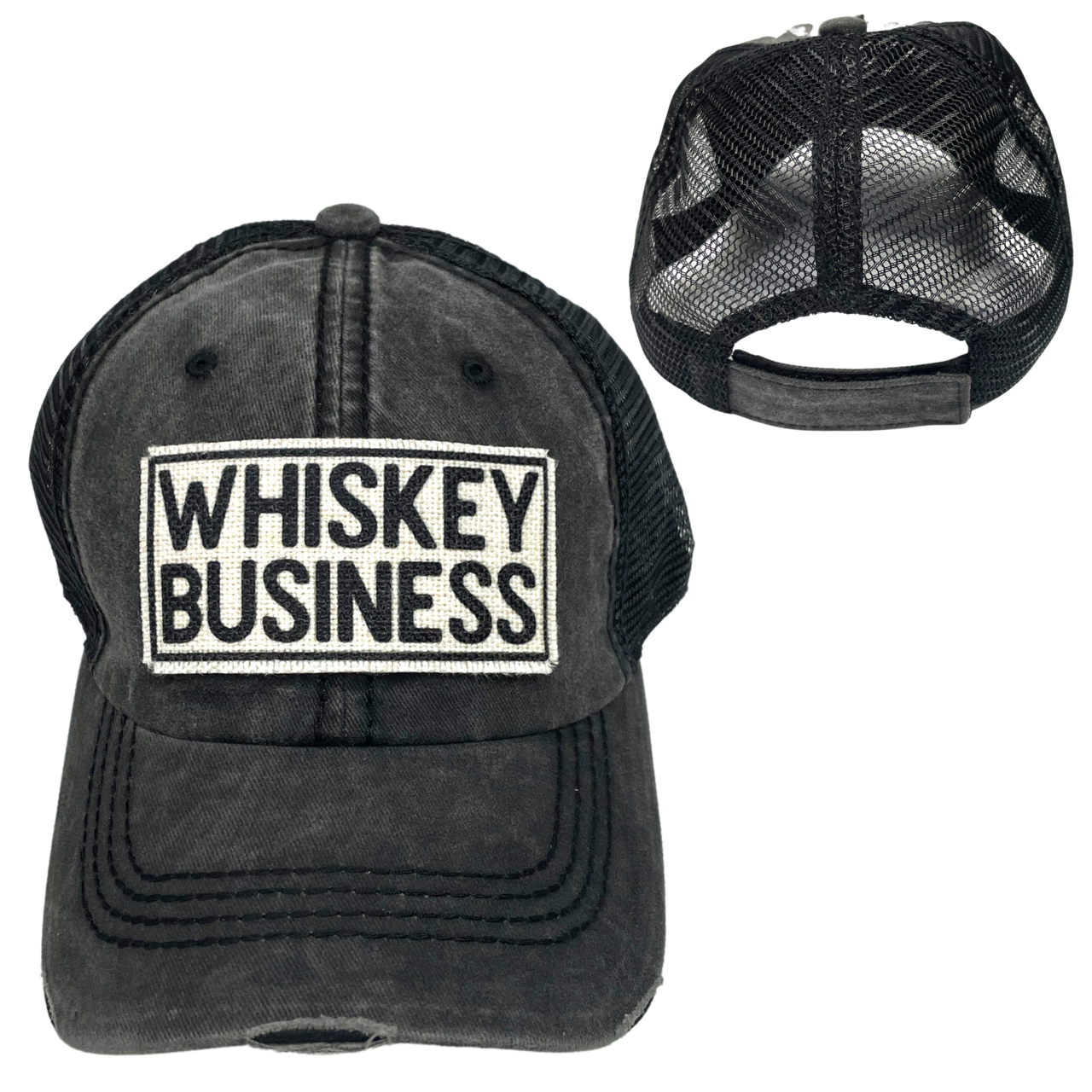 dkhandmade - Wholesale Trucker Hat - Unisex - WHISKEY BUSINESS BALL CAP | UNISEX HAT | DISTRESSED2
