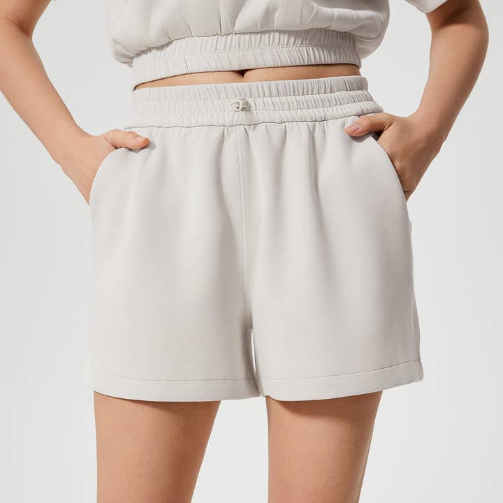 Sodalemon - Wholesale Athletic Shorts - Women's - Women Drawstring Side Pockets Soft Sport Shorts14