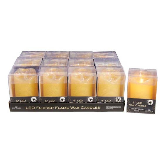 Kurt S. Adler, Inc. - Wholesale Flameless Candle - 5"B/O LED HNYCMB CNDL W/FLCKR FLAME