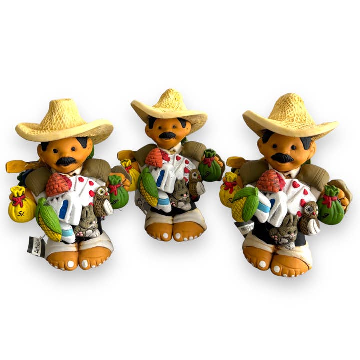 Zoe Artcrafts - Wholesale Decorative Figurine - Ekeko w/hat, Home Accent handmade, Peru, ceramic figurine