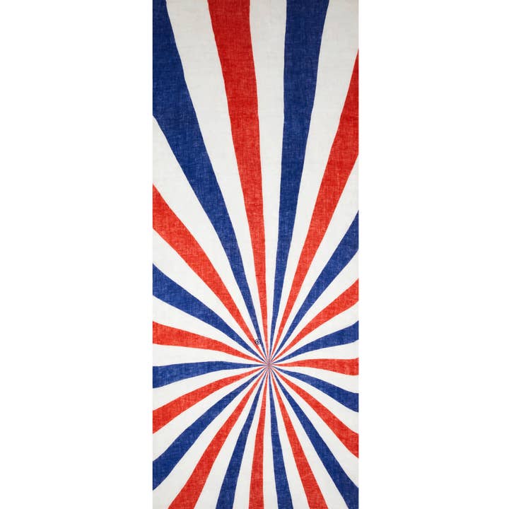 AV08 PARIS - Wholesale Scarf - Unisex - BLUE WHITE RED NAVACELLES SCARF – TRICOLOR PRINT LINEN5