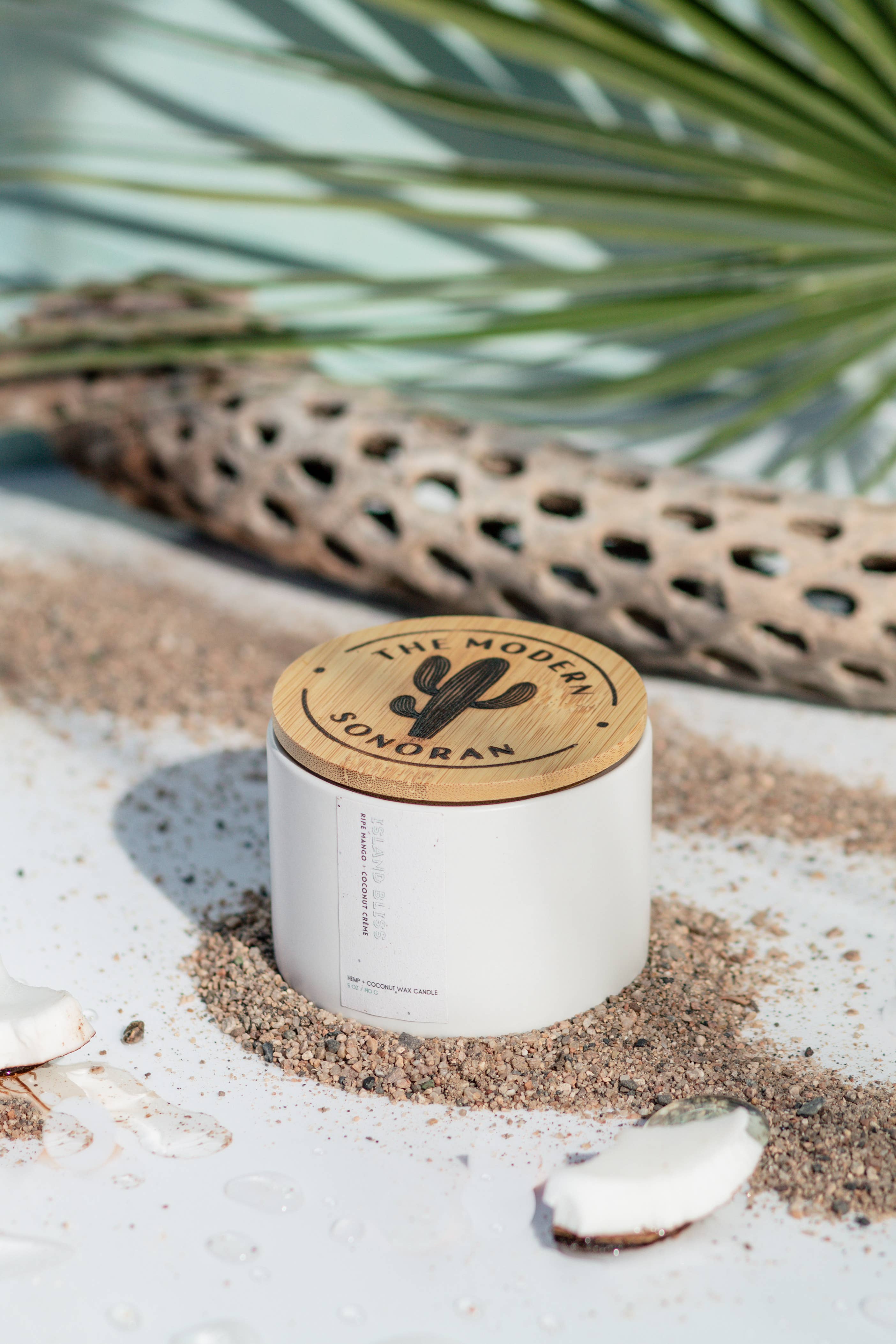 The Modern Sonoran - Wholesale Jar/Filled Candle - Island Bliss: Mango & Coconut Creme Quiet Luxury Hemp Candle4