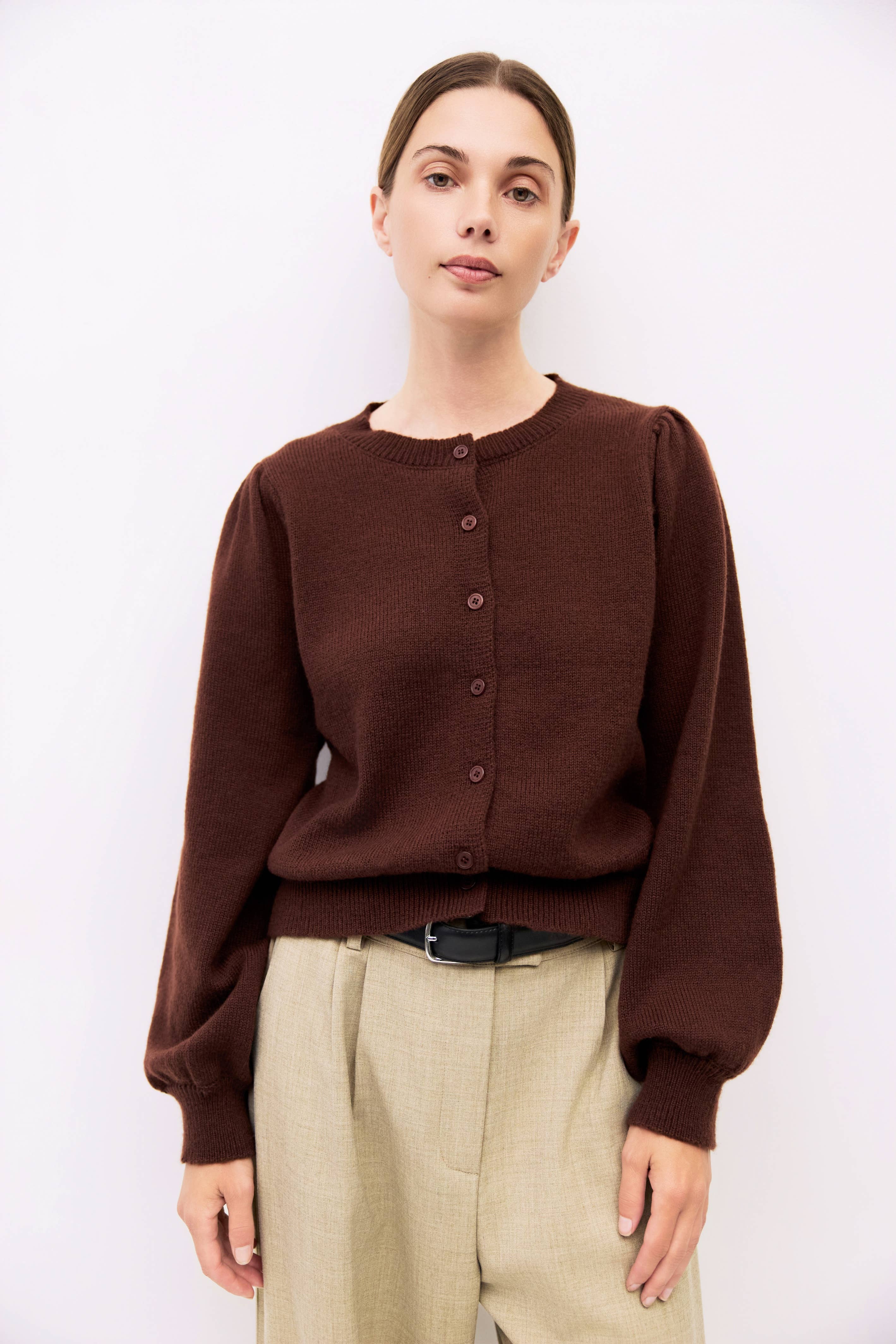 MOD REF - Wholesale Cardigan - Women's - The Sola Cardigan | Puff Sleeve Cardigan8