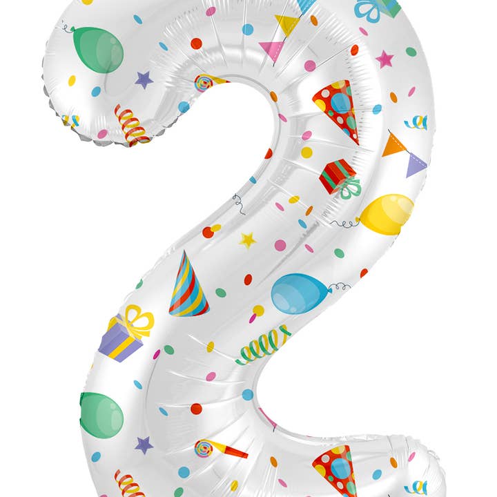 Folieballon tallet 2 Joyful Party - 86 cm for engroshandel hos Folat BV