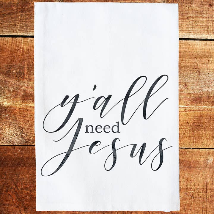 Asciugamano da cucina Y'all Need Jesus per la vendita all'ingrosso da parte di Knollwood Lane