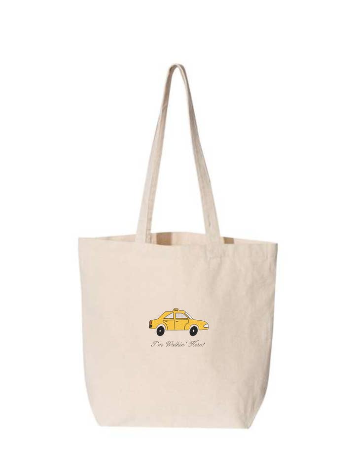 Sac fourre-tout brodé "Je marche ici" pour la vente par Cowboy Stargirl