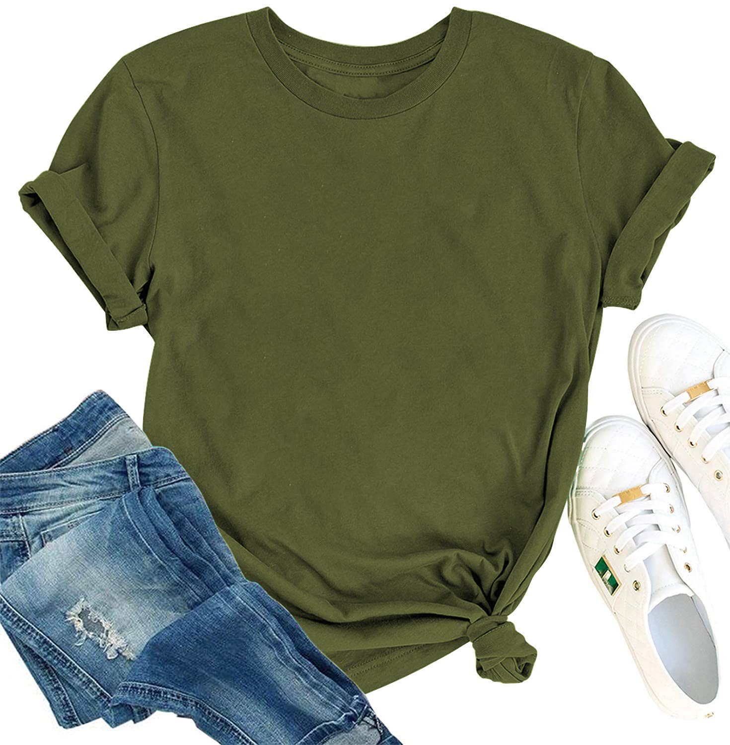 Lily Clothing - Wholesale T-Shirt - Women's - LOOSE SOLID COLOR SHORT SLEEVED T SHIRT_CWTTS074716