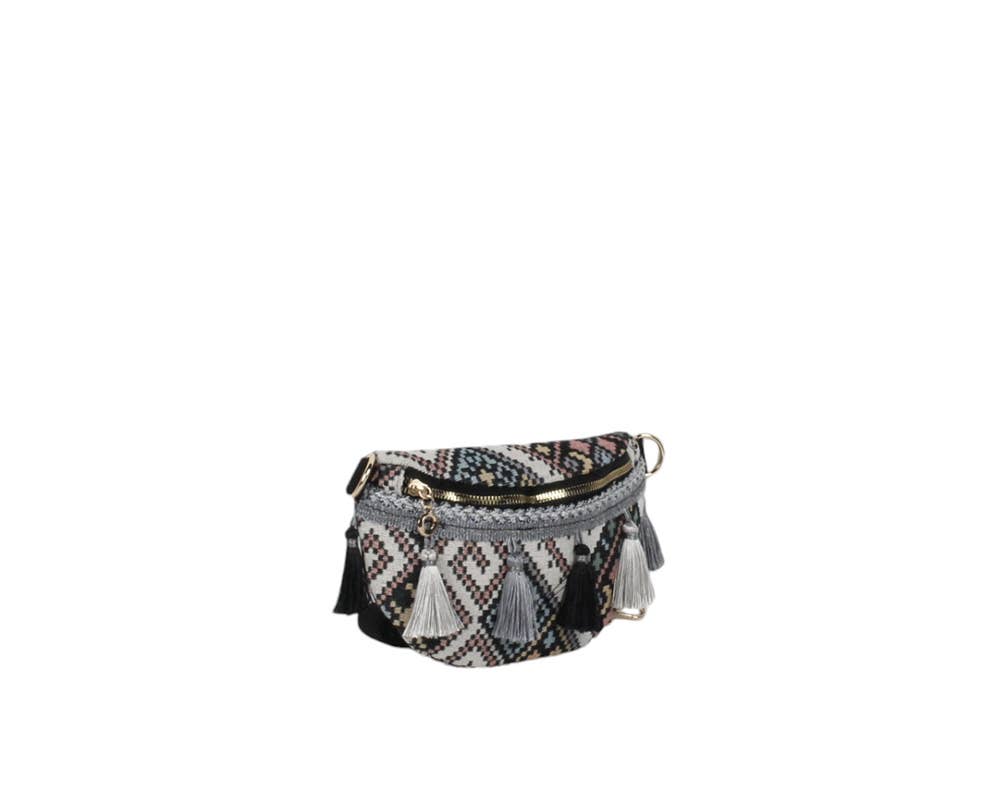 MIA LAROUGE - Wholesale Top Handle Bag - Women's - WAIST BAG WITH FRINGED FRONT DETAILS2