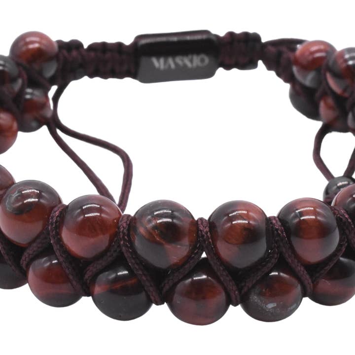 Maskio Double Stone Bracelet from Red Tiger Eye Stones for wholesale by Maskio