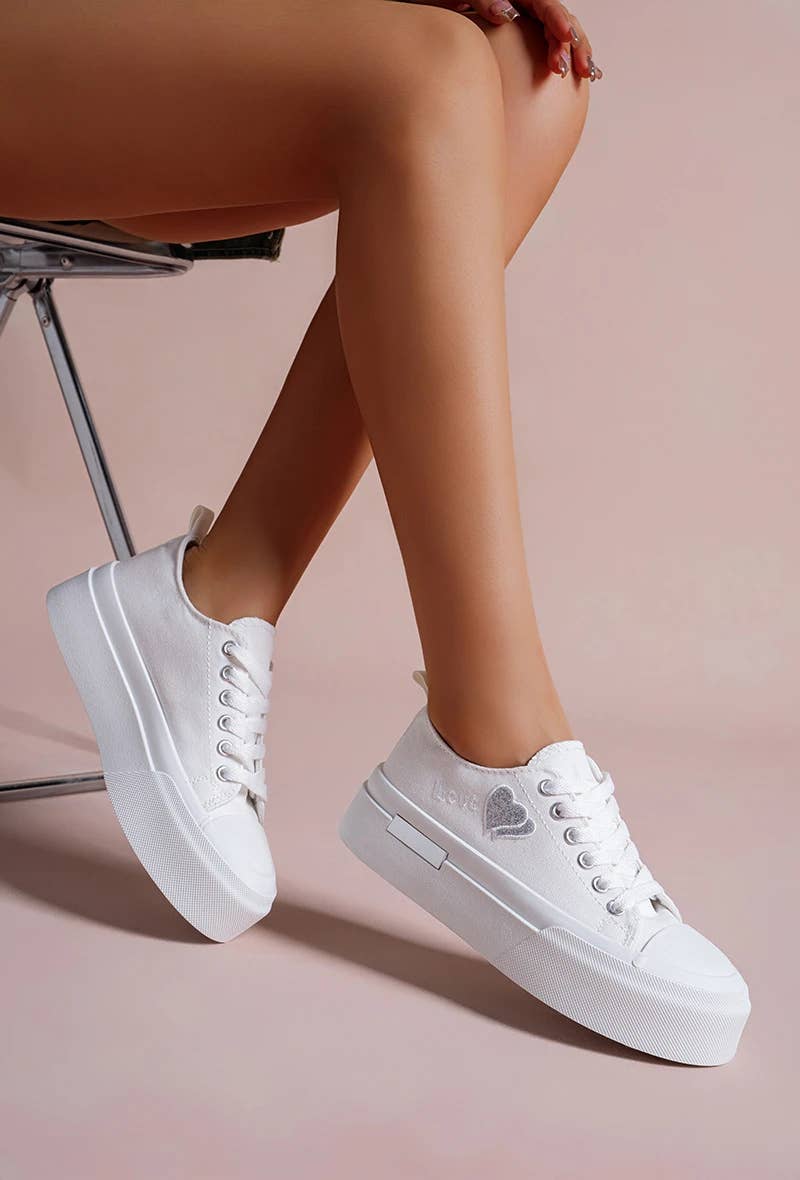 CFK International - Wholesale Lifestyle trainers – Women′s - HeartBeat Platform Sneakers-White
