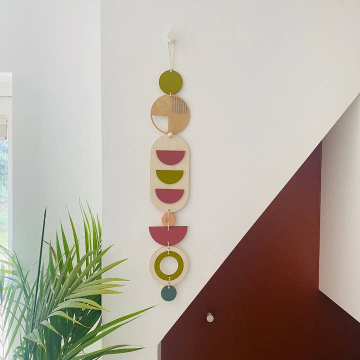 Modern väggkonst - geometriska konstverk - minimal heminredning - ny hemtrend - smal mittkonstkonst - lång väggtapet - träkonst för wholesale av We Are Lunarium Ltd