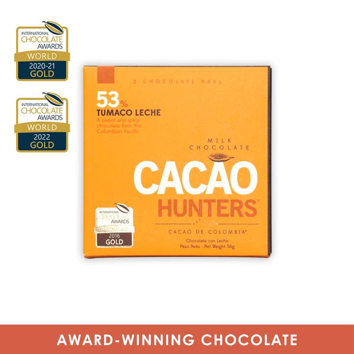 Bar & Cocoa Chocolate - Wholesale Chocolate Bar - Cacao Hunters Colombian Milk Chocolate Bar Tumaco 53%