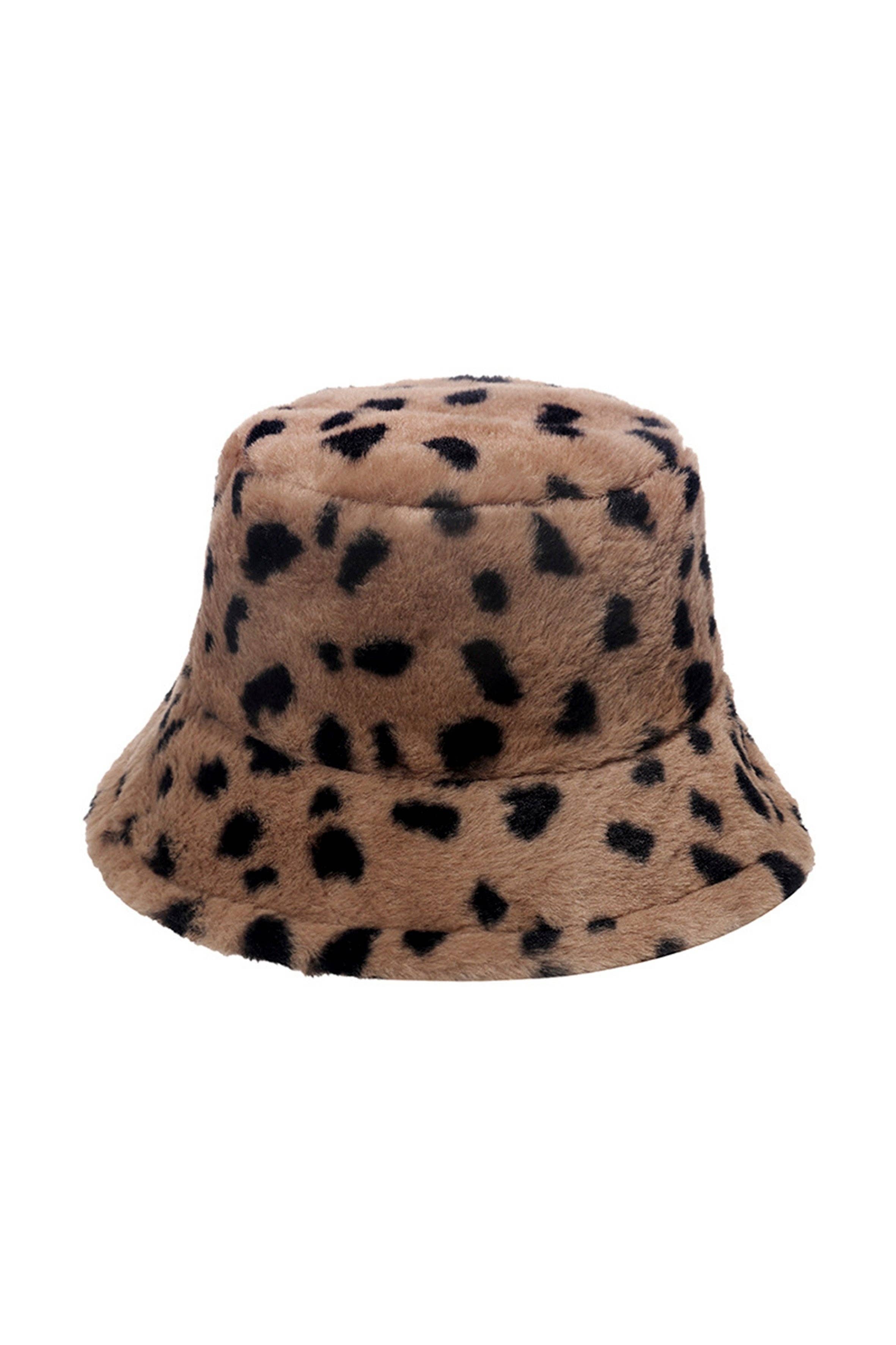 Ole - Vendita all'ingrosso Cappello da pescatore - Donna - Cappello da pescatore in peluche a fantasia maculata C02884