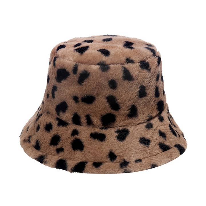 Ole - Vendita all'ingrosso Cappello da pescatore - Donna - Cappello da pescatore in peluche a fantasia maculata C02884