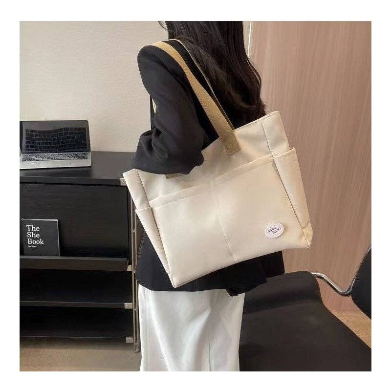 UZ Wholesale Store - Wholesale Shoulder Bag - Women's - Solid Color Canvas Zipper Minimalist Single Shoulder Handbag3
