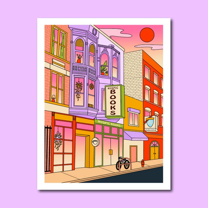 Katie Scarlett - Wholesale Art Print - Chicago Myopic Books Art PrintÂ