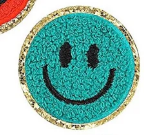 Scratch Decor - Wholesale Patch - Smile Face Iron On Gold Glitter Patches6