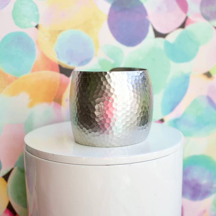 2" Hammered Dome Cuff|Silver|Shiney for wholesale by a.v. max