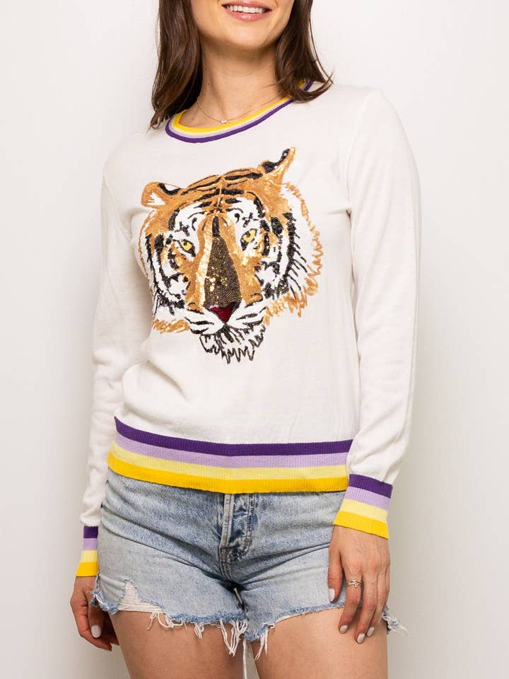 Knit Tiger Sweater for wholesale by Sparkle City