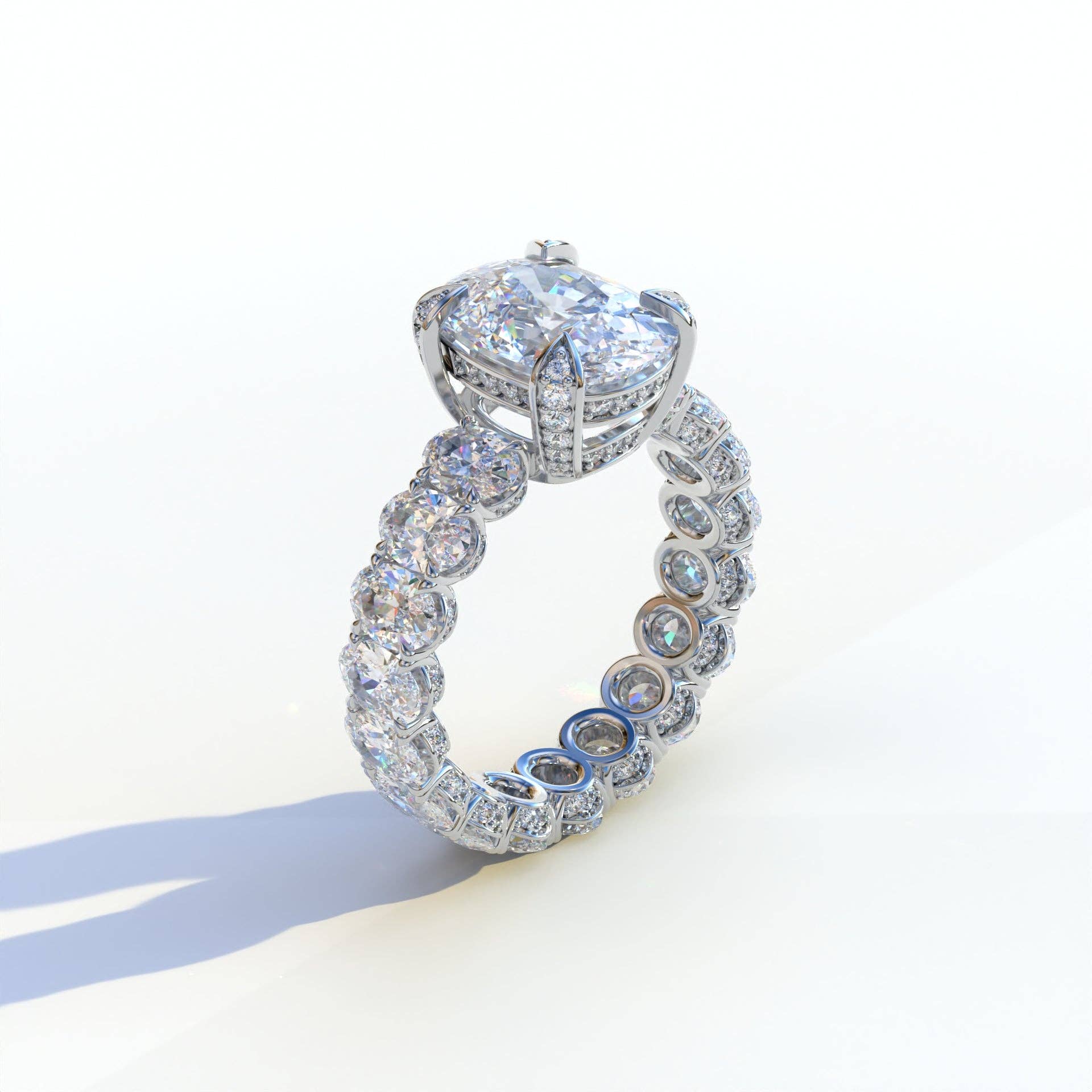 Mohana Jewels - Luxury – Anel de noivado por atacado – Anel de Diamante de Laboratório de 2 Quilates E VVS Corte Oval Eternidade Completa - Enigma1