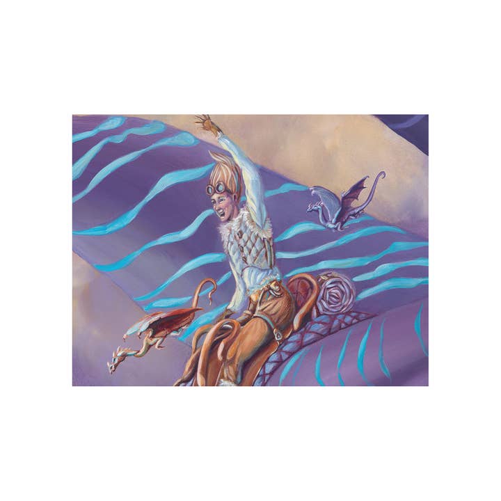 Wings of Fantasy – Impressão artística por atacado – Impressão de Arte de Fantasia. Voo Inaugural. Dragão Rider. Estilo Mtg3