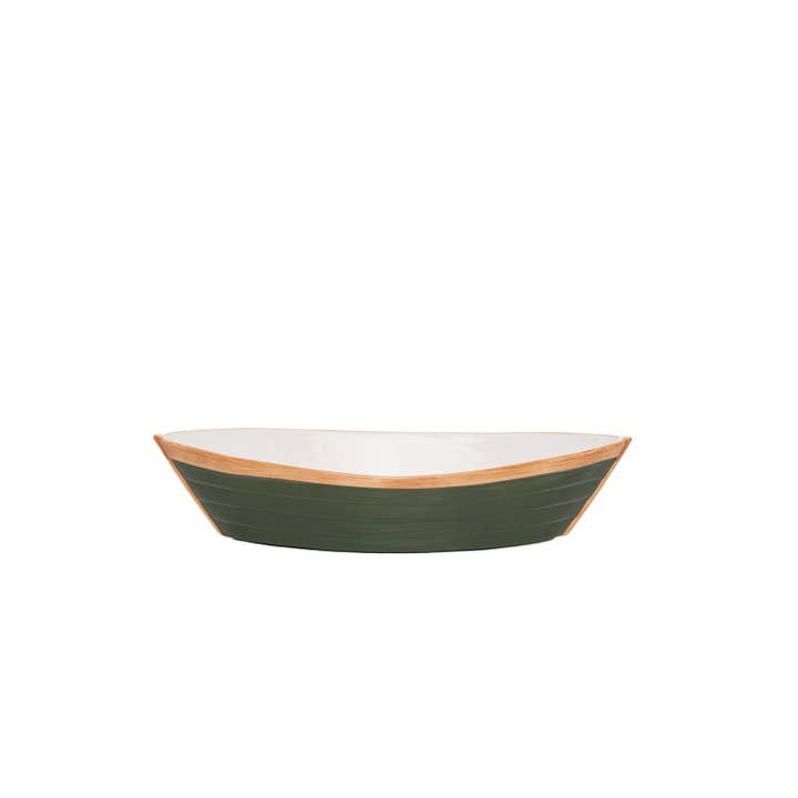Beachcombers - Wholesale Decorative Plate/Dish/Bowl - SALE Green Canoe Boat Serving Dish