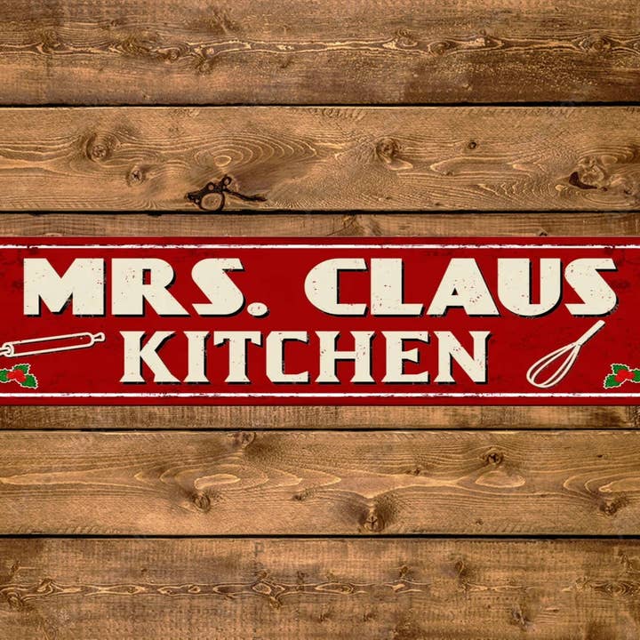 Fru Claus Kök Gatuskylt Jultomten Julhelg Vintage Style för wholesale av Game Time Prints