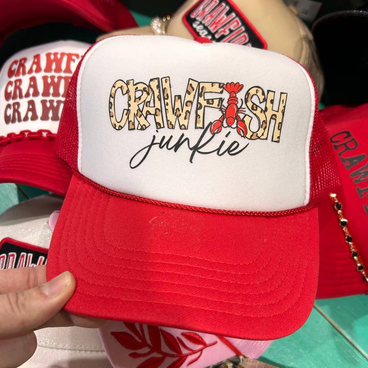 Crawfish Junkie Foam Trucker | Crawfish Boil | Mud Bugs for wholesale by Vibes Hat Company