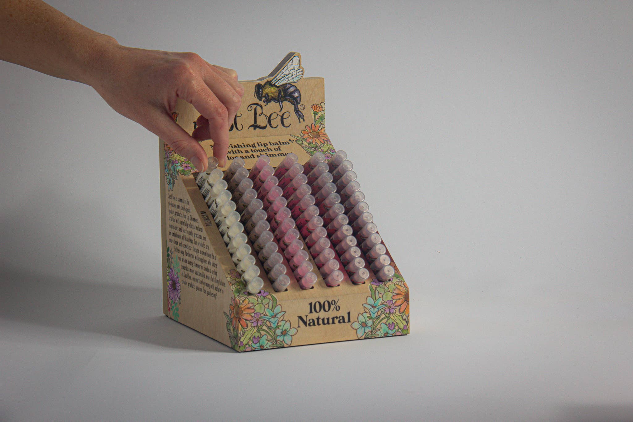 Just Bee - Wholesale Retailer Display - Beauty & Wellness - Lip Shimmer - Large Shimmer Display - Filled