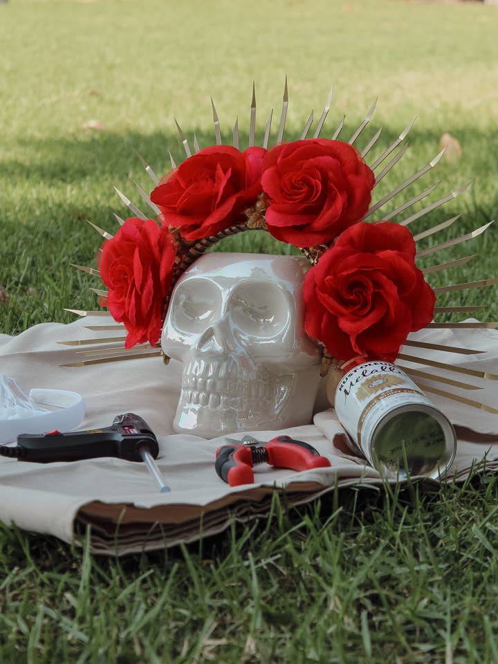 Day of the Dead Flower Crown - Red for wholesale by Anosty